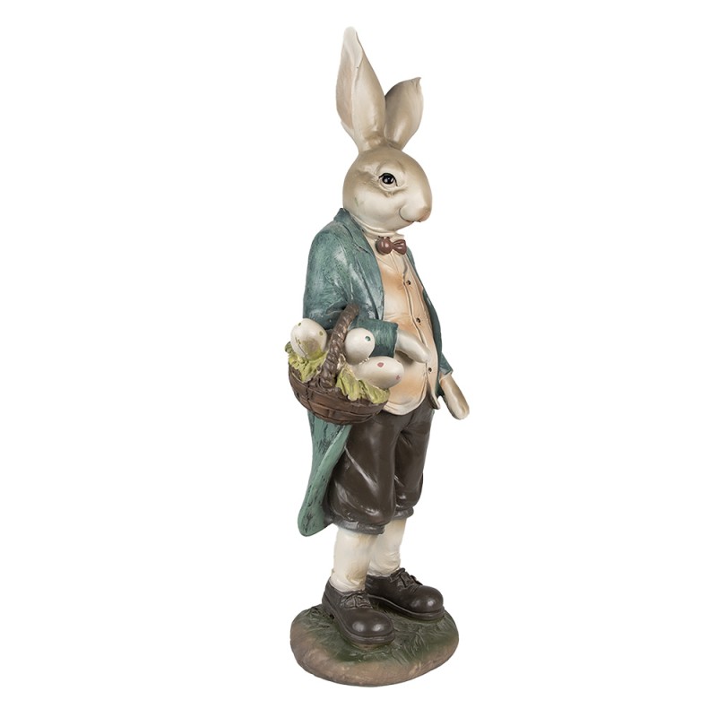 Clayre & Eef Figurine Rabbit 38 cm Brown Green Polyresin