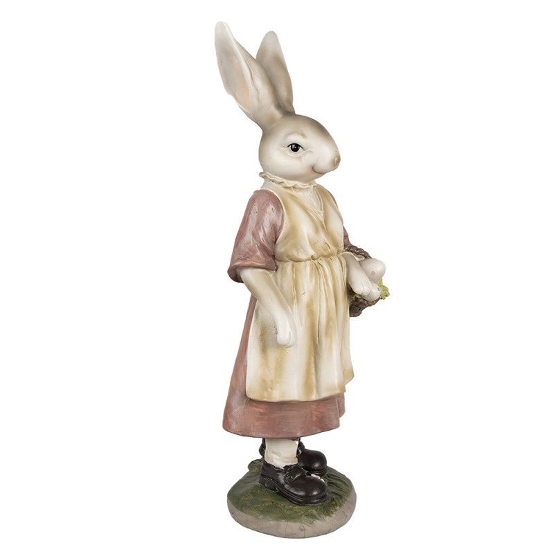 Clayre & Eef Statuetta Coniglio 38 cm Marrone Rosa  Poliresina