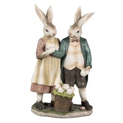 Clayre & Eef Figurine Lapin 26 cm Marron Polyrésine