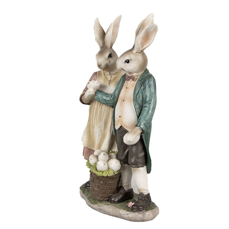 Clayre & Eef Statuetta Coniglio 26 cm Marrone Poliresina