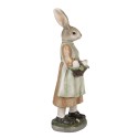 Clayre & Eef Statuetta Coniglio 25 cm Marrone Verde  Poliresina