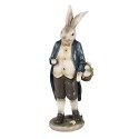 Clayre & Eef Statuetta Coniglio 25 cm Marrone Blu  Poliresina
