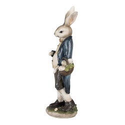 Clayre & Eef Statuetta Coniglio 25 cm Marrone Blu  Poliresina