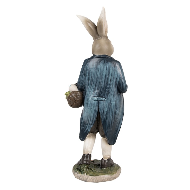 Clayre & Eef Statuetta Coniglio 25 cm Marrone Blu  Poliresina