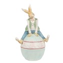 Clayre & Eef Figur Kaninchen 31 cm Braun Blau Polyresin