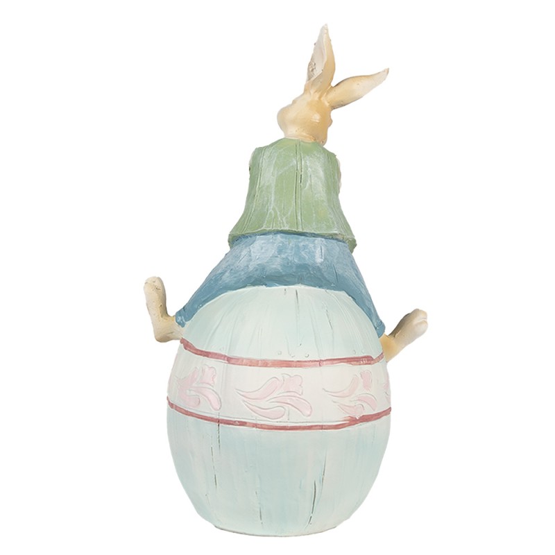 Clayre & Eef Figur Kaninchen 31 cm Braun Blau Polyresin