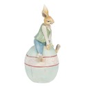 Clayre & Eef Figur Kaninchen 31 cm Braun Blau Polyresin