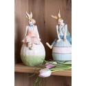 Clayre & Eef Figur Kaninchen 31 cm Braun Blau Polyresin