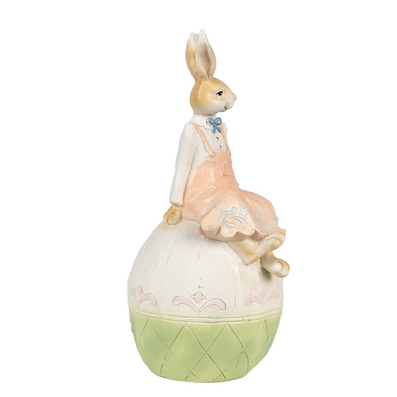 Clayre & Eef Figurine Rabbit 24 cm Brown Green Polyresin