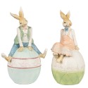 Clayre & Eef Figurine Rabbit 24 cm Brown Green Polyresin