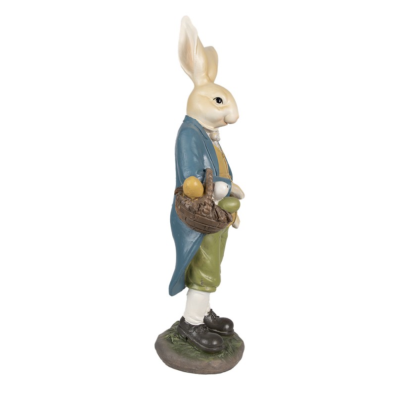 Clayre & Eef Figur Kaninchen 38 cm Braun Blau Polyresin