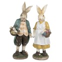 Clayre & Eef Statuetta Coniglio 38 cm Beige Giallo Poliresina