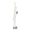 Clayre & Eef Figurine Lapin 32 cm Blanc Couleur argent Polyrésine