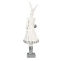 Clayre & Eef Figurine Lapin 32 cm Blanc Couleur argent Polyrésine