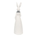 Clayre & Eef Figurine Rabbit 30 cm White Silver colored Polyresin