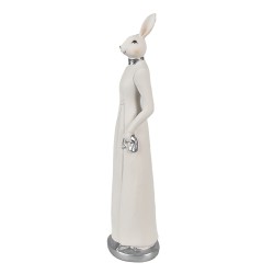 Clayre & Eef Figurine Lapin 28 cm Blanc Polyrésine