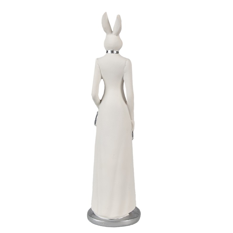 Clayre & Eef Figur Kaninchen 28 cm Weiß Polyresin