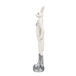 Clayre & Eef Figur Kaninchen 20 cm Weiß Polyresin