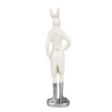 Clayre & Eef Statuetta Coniglio 20 cm Bianco Poliresina