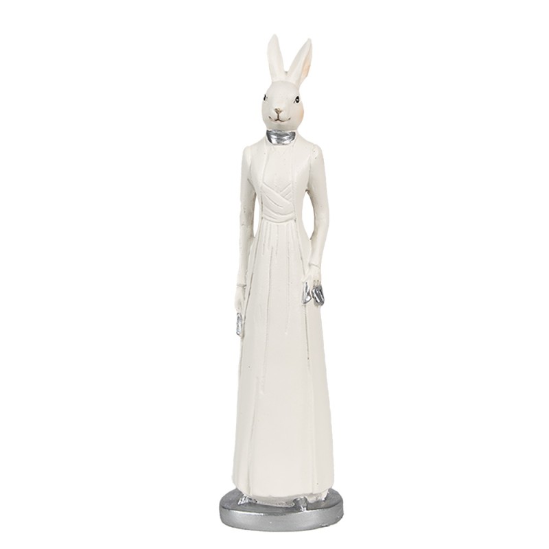 Clayre & Eef Figur Kaninchen 20 cm Weiß Polyresin