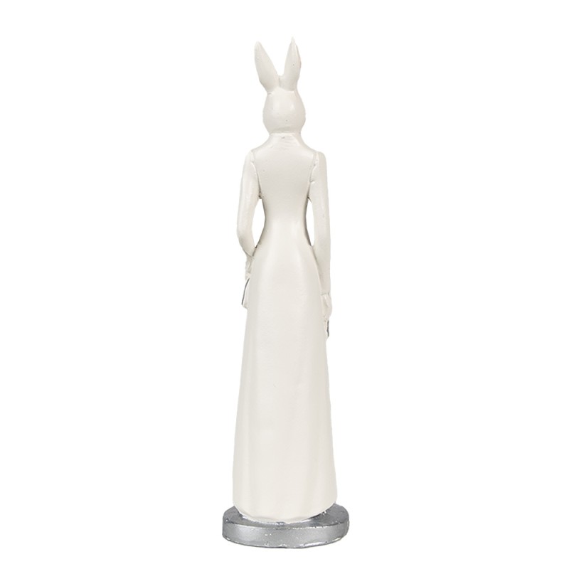 Clayre & Eef Figur Kaninchen 20 cm Weiß Polyresin