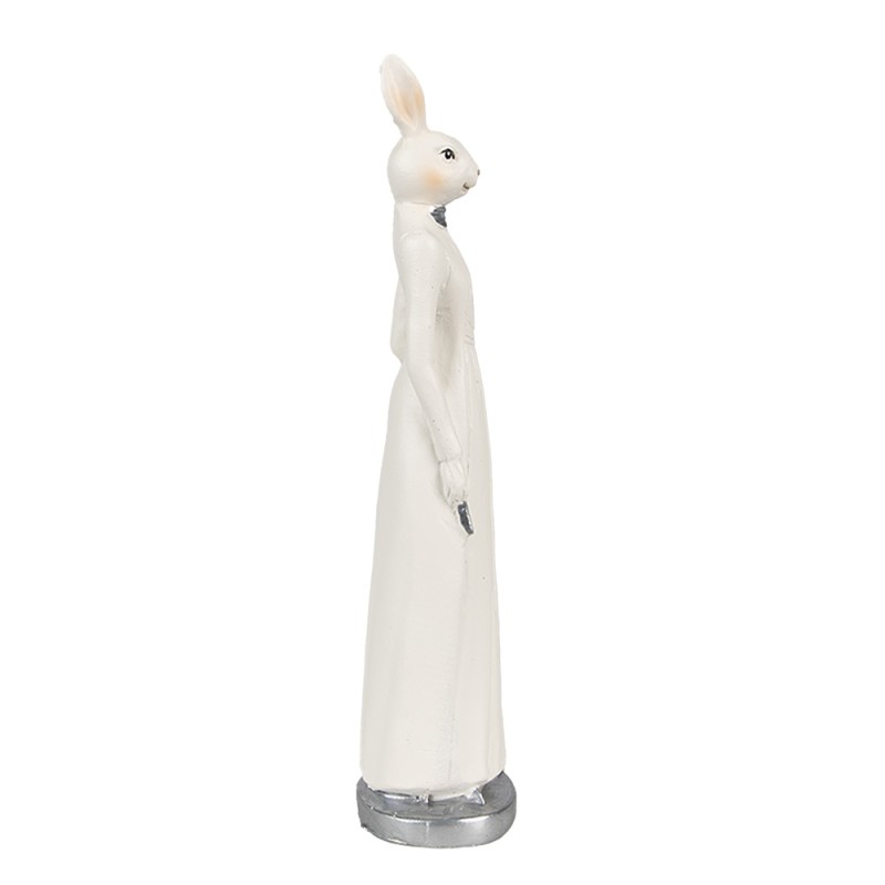 Clayre & Eef Figur Kaninchen 20 cm Weiß Polyresin