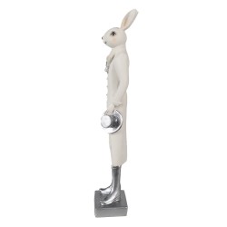 Clayre & Eef Figurine Lapin 34 cm Blanc Polyrésine