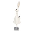 Clayre & Eef Figurine Lapin 37 cm Blanc Couleur argent Polyrésine