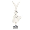 Clayre & Eef Figurine Lapin 37 cm Blanc Couleur argent Polyrésine