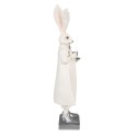 Clayre & Eef Figurine Lapin 47 cm Blanc Couleur argent Polyrésine