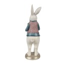 Clayre & Eef Figur Kaninchen 32 cm Weiß Blau Polyresin