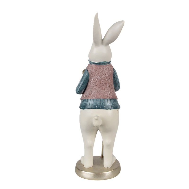 Clayre & Eef Figur Kaninchen 32 cm Weiß Blau Polyresin