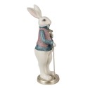 Clayre & Eef Figur Kaninchen 32 cm Weiß Blau Polyresin