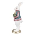 Clayre & Eef Statuetta Coniglio 26 cm Bianco Poliresina