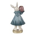 Clayre & Eef Figurine Lapin 20 cm Blanc Bleu Polyrésine