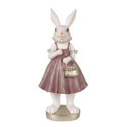 Clayre & Eef Figurine Rabbit 27 cm White Pink Polyresin