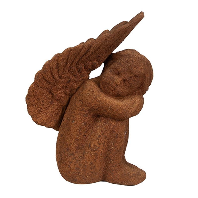Clayre & Eef Figurine décorative Ange 15 cm Marron Polyrésine