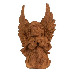 Clayre & Eef Statuetta decorativa Angelo 19 cm Marrone Poliresina