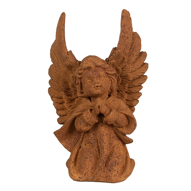 Clayre & Eef Statuetta decorativa Angelo 19 cm Marrone Poliresina