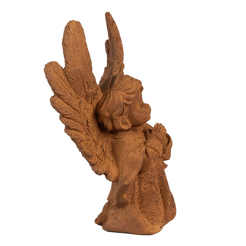 Clayre & Eef Statuetta decorativa Angelo 19 cm Marrone Poliresina