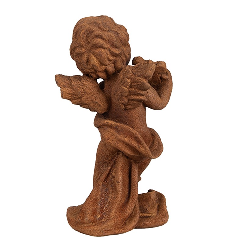 Clayre & Eef Statuetta decorativa Angelo 14 cm Marrone Poliresina