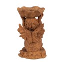 Clayre & Eef Kerzenständer 7x7x12 cm Braun Polyresin Engel