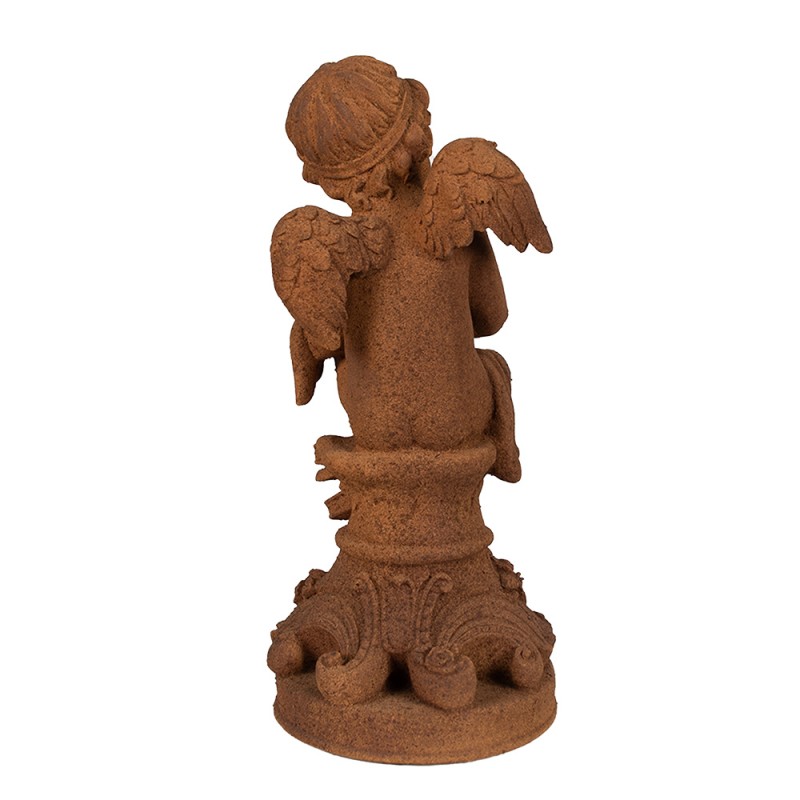 Clayre & Eef Statuetta decorativa Angelo 36 cm Marrone Poliresina