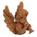 Clayre & Eef Statuetta decorativa Angelo 12 cm Marrone Poliresina