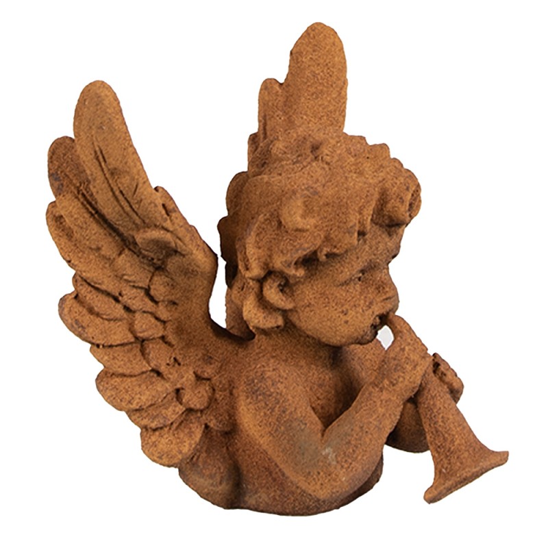 Clayre & Eef Statuetta decorativa Angelo 12 cm Marrone Poliresina