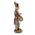 Clayre & Eef Statuetta Coniglio 39 cm Bianco Color oro Poliresina Orologio