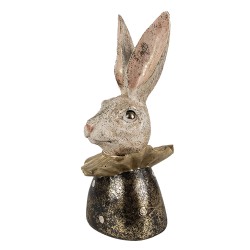 Clayre & Eef Figurine 23 cm Blanc Couleur or Polyrésine