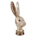 Clayre & Eef Figurine Lapin 28 cm Blanc Couleur or Polyrésine