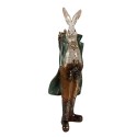 Clayre & Eef Statuetta Coniglio 37 cm Bianco Color oro Poliresina