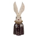 Clayre & Eef Figurine Lapin 42 cm Blanc Couleur or Polyrésine